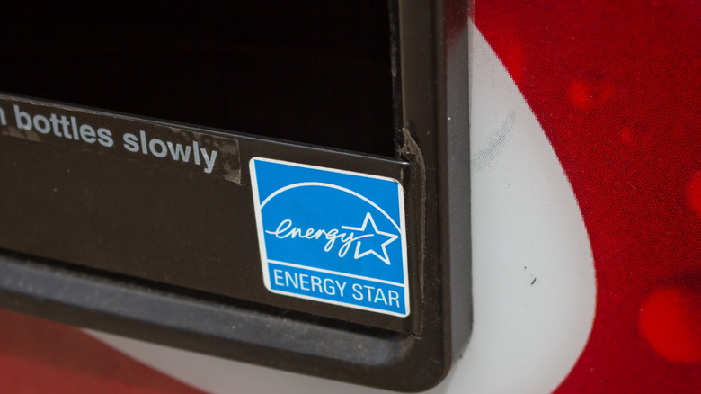 A closeup view of the Energy Star sticker