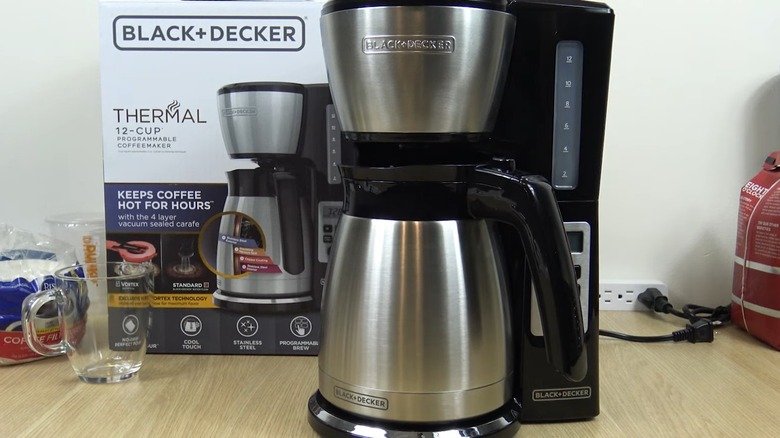 A Black and Decker coffee maker with thermal carafe