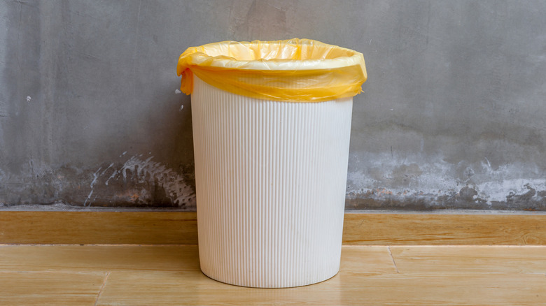 Small trash can with liner