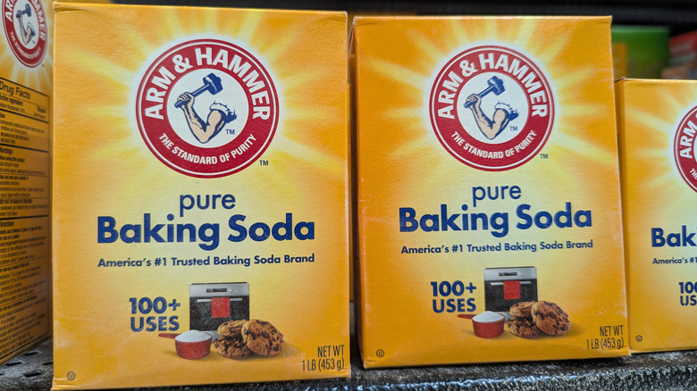 Arm and Hammer baking soda package on the shelf