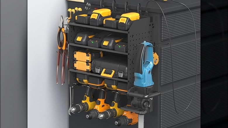 drill and battery charging station