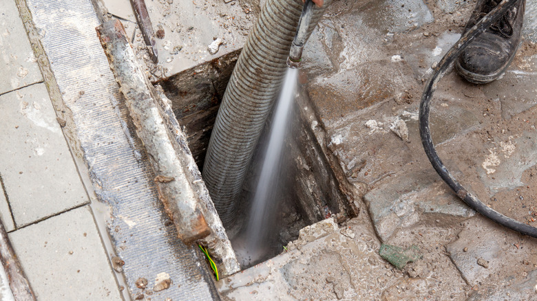 Clearing a clogged footer drain