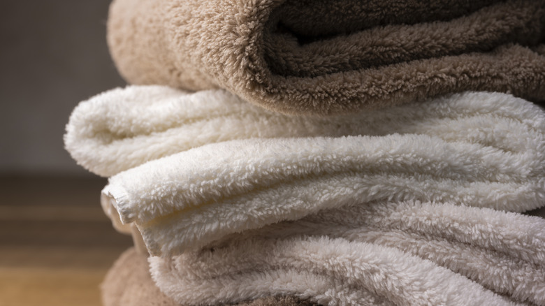 Stack of fluffy towels