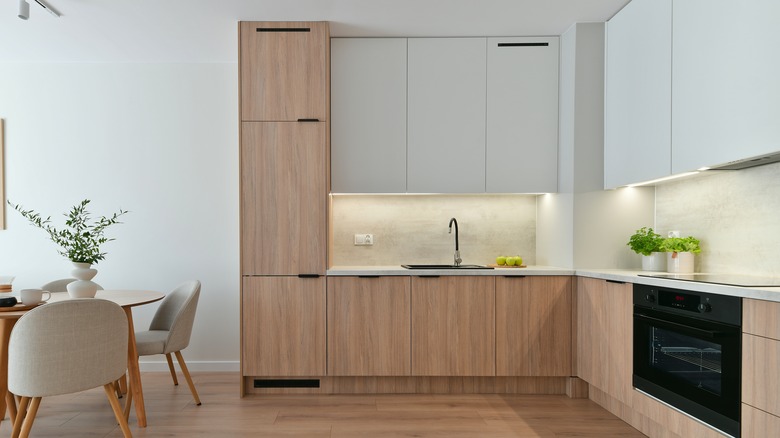 Kitchen with under-cabinet lighting