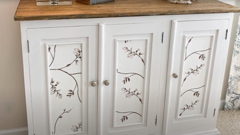 Cabinet doors with decoupage panels