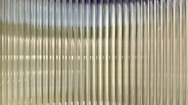 close up on fluted glass