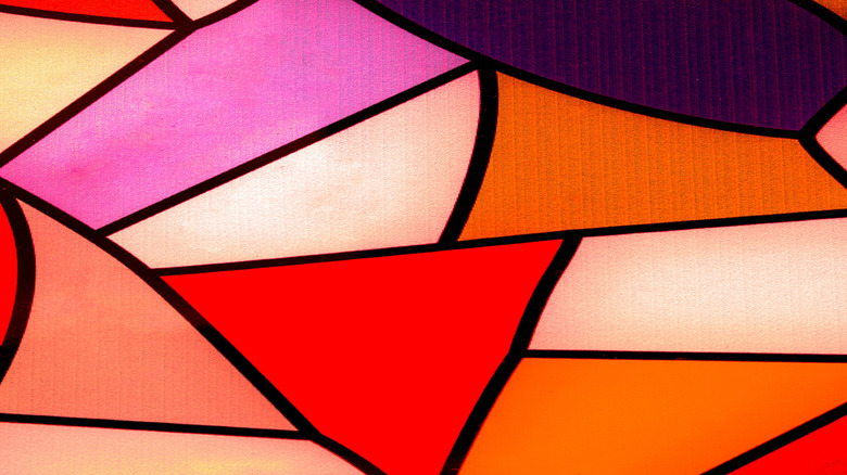 closeup on stained glass pattern