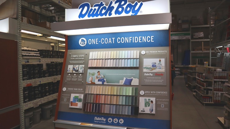 A Dutch Boy display in a hardware store