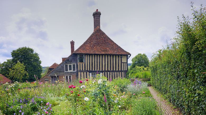 English cottage garden with native flowers
