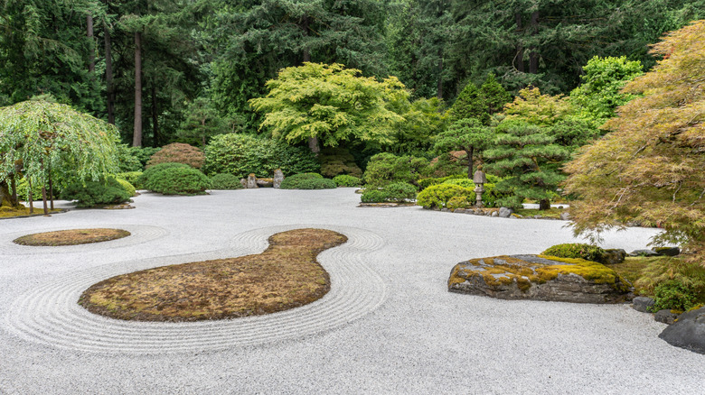 Japanese zen rock garden