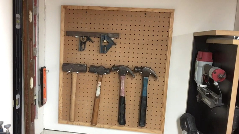 DIY pegboard with bolts instead of hooks