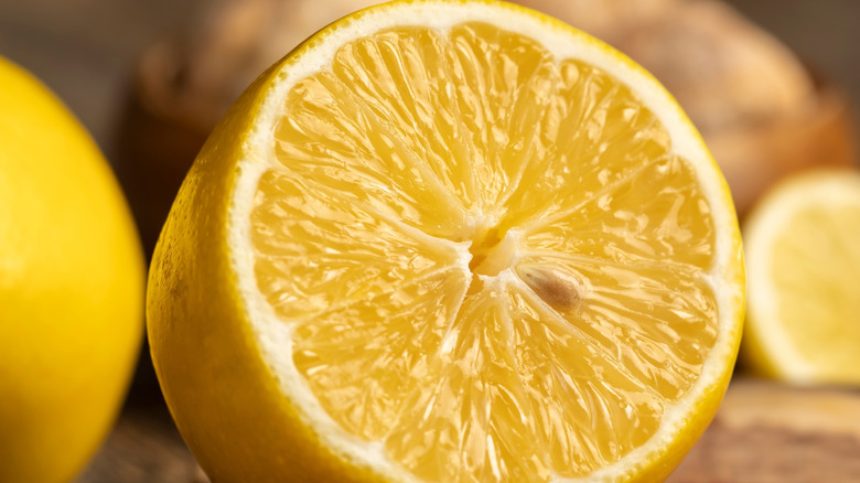 Lemon cut in half