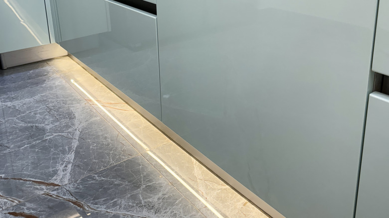 Close up of under cabinet lighting