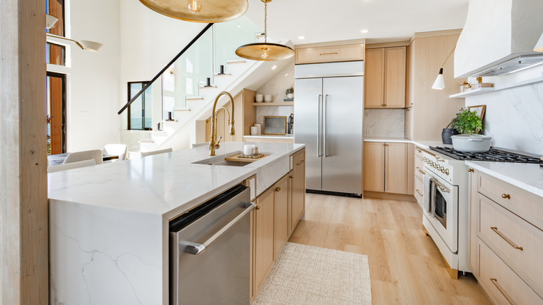Spacious modern kitchen in open concept home