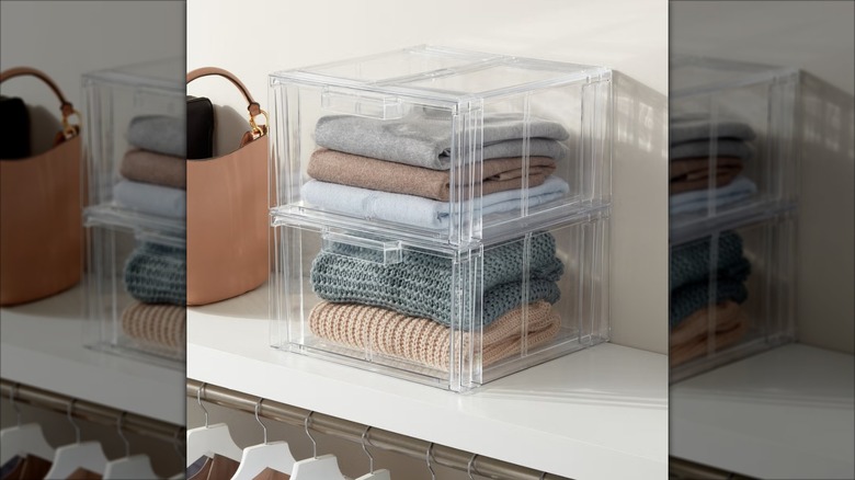 clear stackable sweater drawers