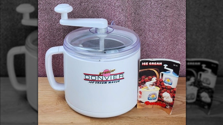Donvier hand-crank ice cream maker  with instruction booklet
