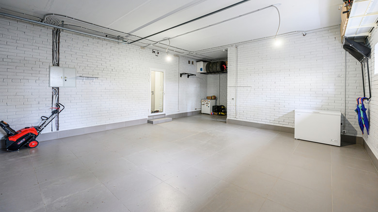 A clean, well-lit garage