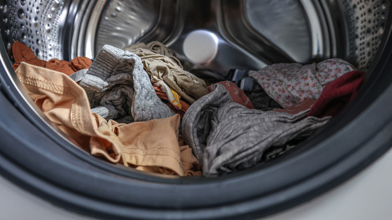 Wet clothes in washing machine