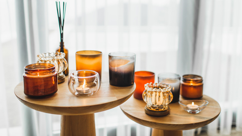 Candles on table