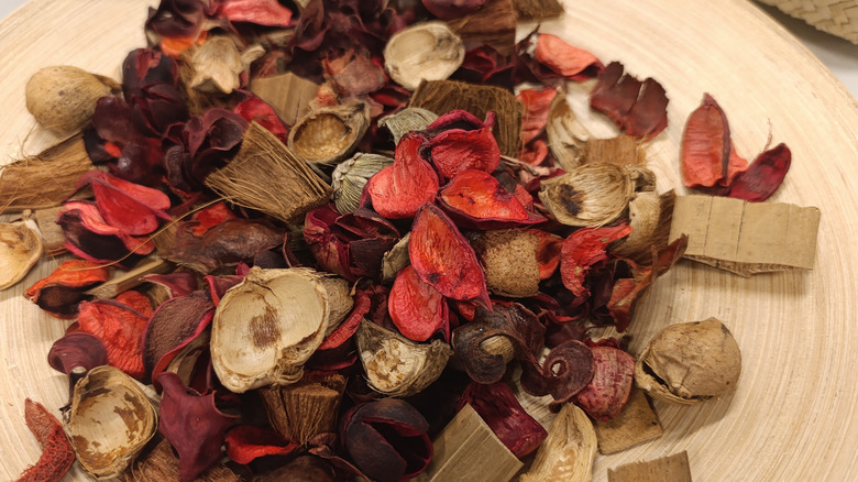 A close-up of decorative potpourri