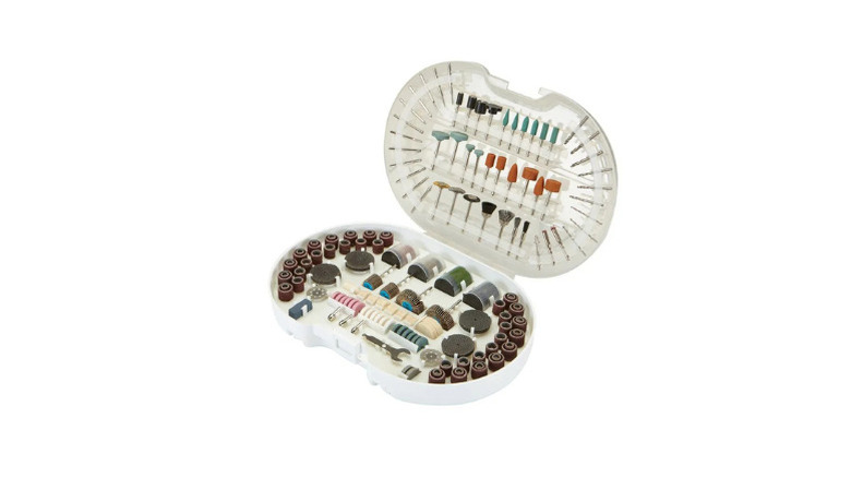 The 276-piece set of rotary tool accessories from Warrior, on a white background