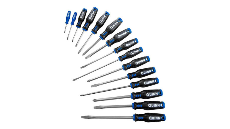 Quinn's Premium Screwdriver Set, 15-Piece, on a white background