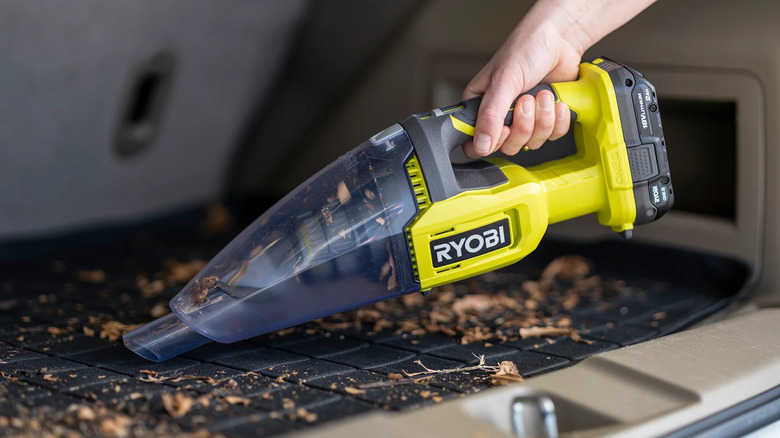 Ryobi's 18V One+ Multi-Surface Handheld Vacuum in action