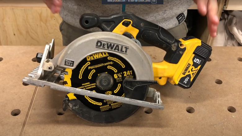 DeWalt circular saw on worktable