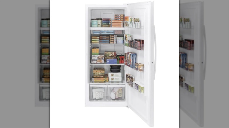 GE 21.3 cu. ft. Garage Ready Upright Freezer with Glass Shelves