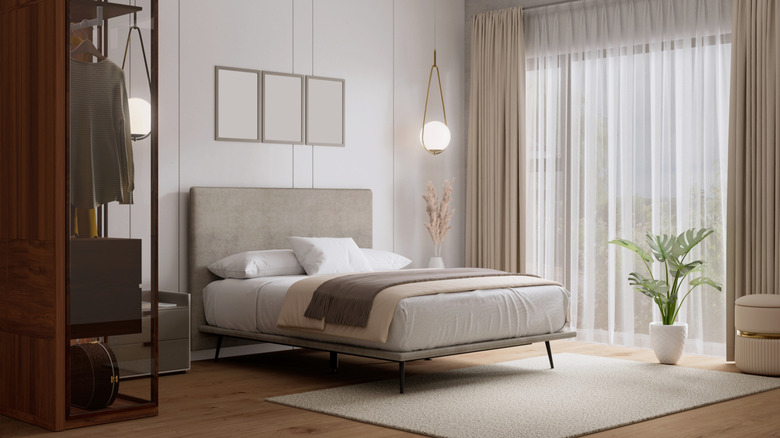 Modern bedroom with muted colors