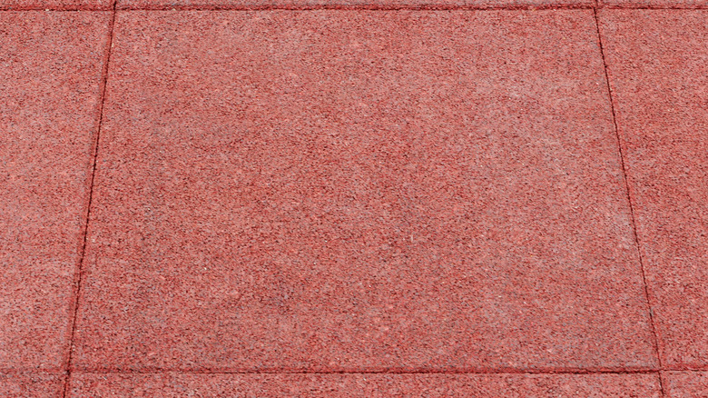 Close-up permeable mat over path
