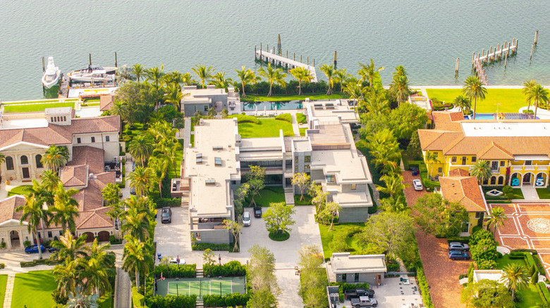 Aerial shot of Brady's Miami home