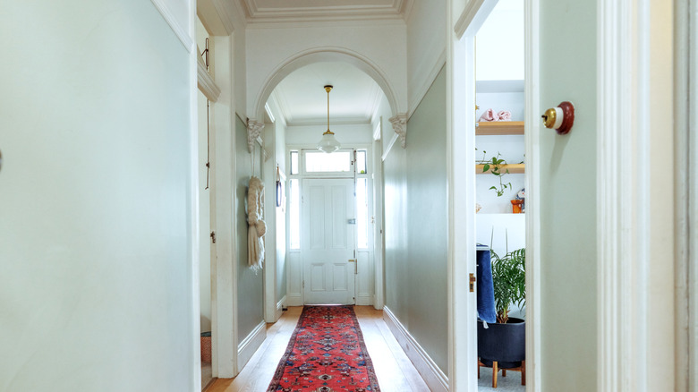 Plaster arch in hallway