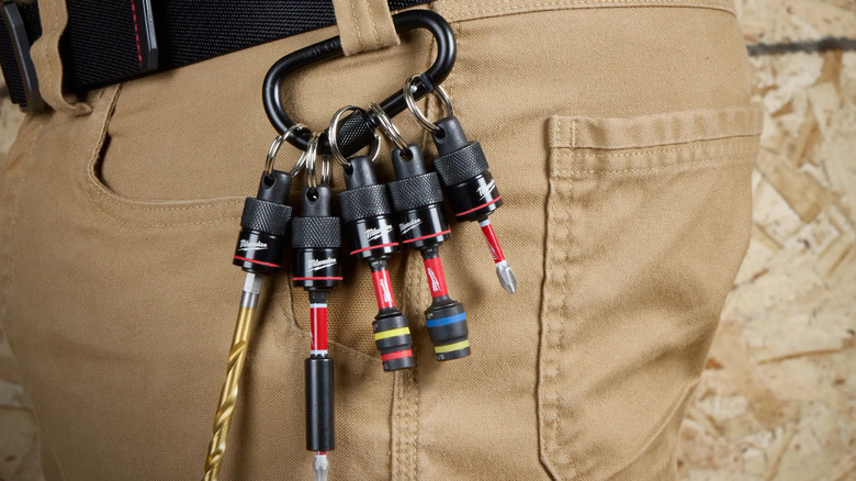 Milwaukee's 5-piece Hex Bit Holder with Carabiner
