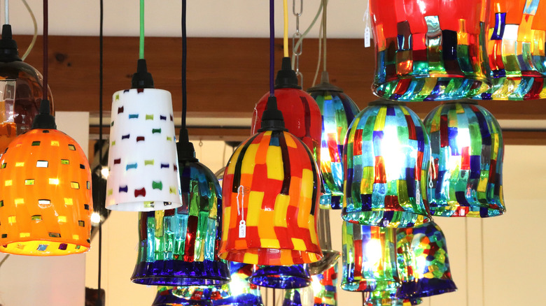 Colorful Murano glass light shades
