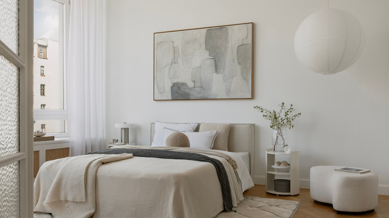 Minimalist Scandinavian-inspired bedroom in neutral colors