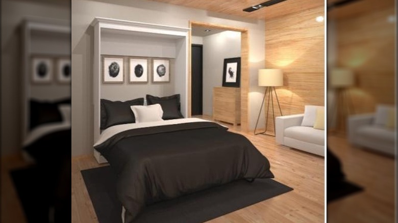 Bestar Wall-Mounted Murphy Bed in room