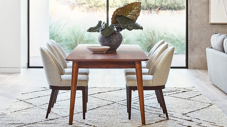 Crate and Barrel Ana dining chairs around a dining table