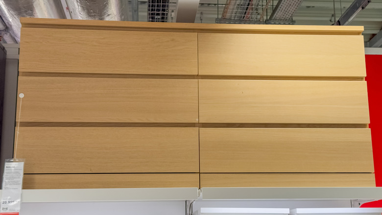 IKEA Malm dresser on a display shelf
