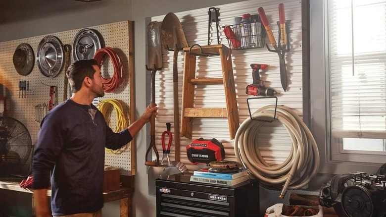 Craftsman Versatrack Storage System on garage wall