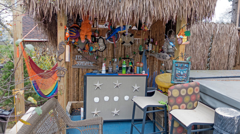 Kitschy backyard decor