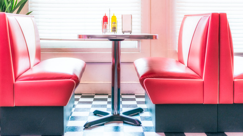 Kitschy diner-style banquette