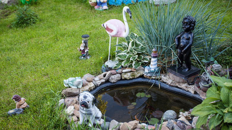 Kitschy lawn art