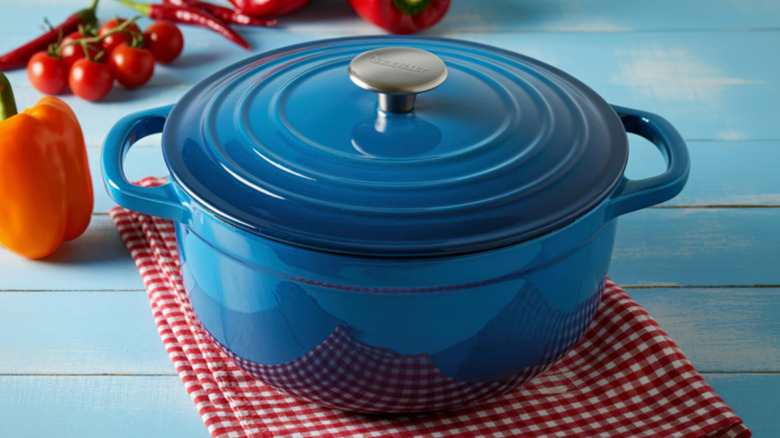 blue dutch ovenware