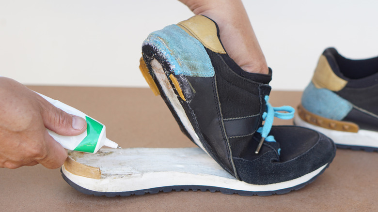 supergluing a sole to a shoe