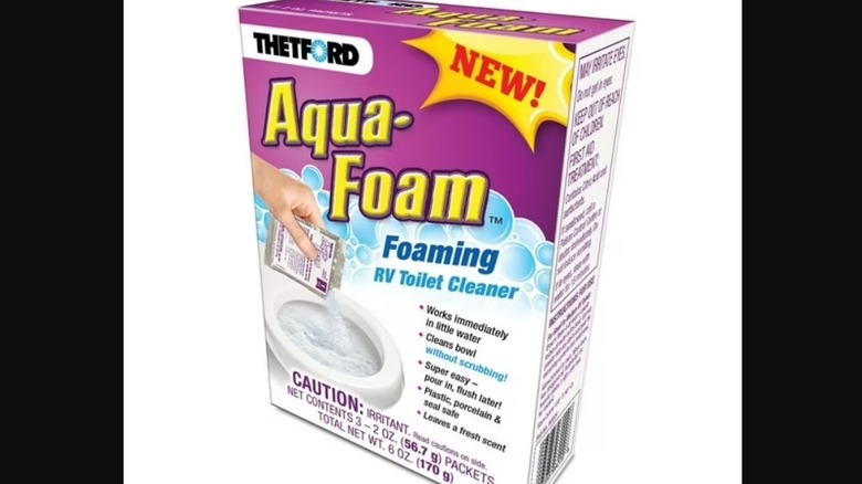 A box of Aqua Foam toilet cleaner
