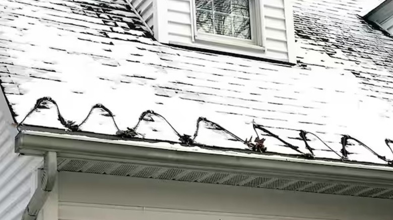 Frost King Electric Roof Cable Kit installed on snowy roof