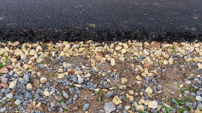 Driveway base made of stones