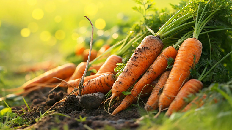 Carrots Growing in Field