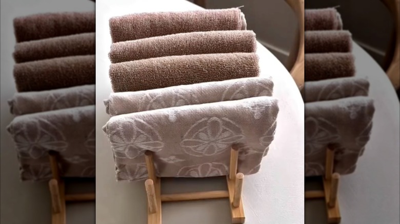 Folded towels in IKEA OSTBIT